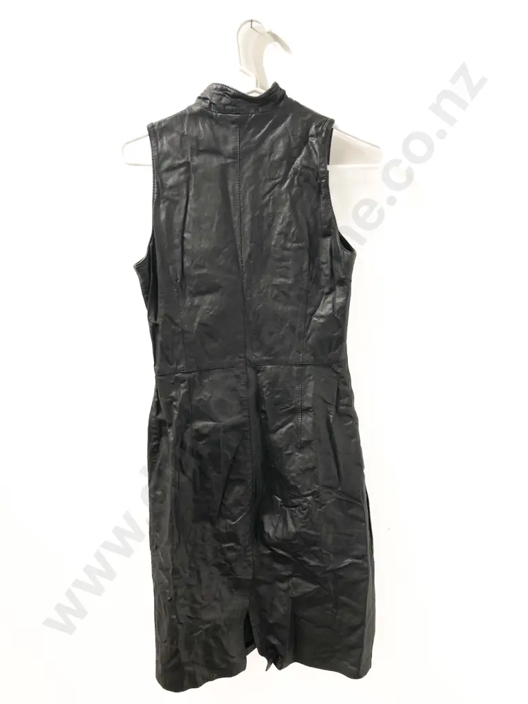 Vintage Made in NZ Second Skin Leather Sleeveless Dress Image 1++