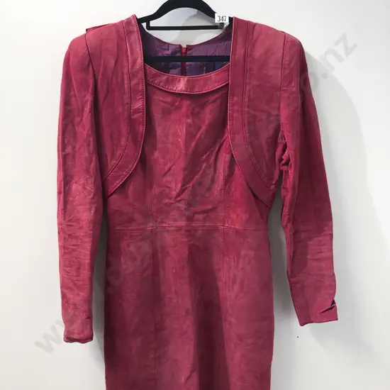 Made in Spain Red Suede Long Sleeved Dress