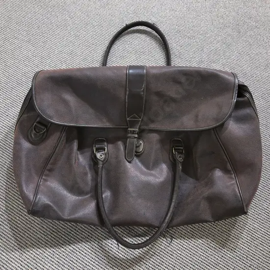 Vintage Brown Leather Overnight Bag