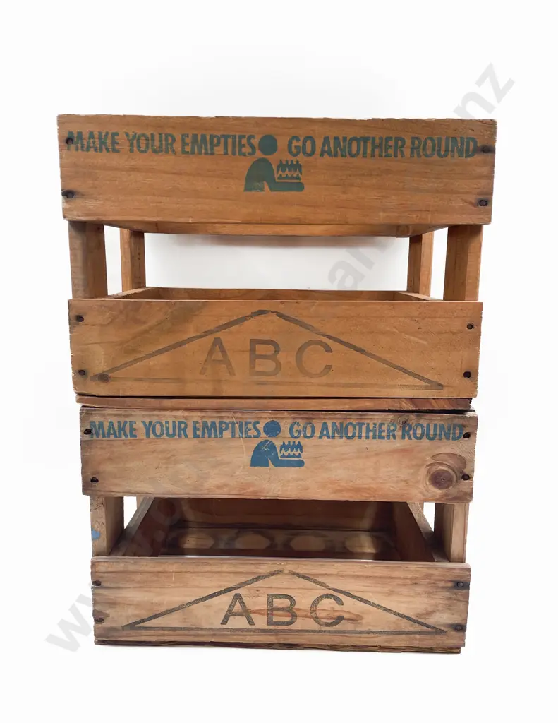 Two Vintage Wooden Crates Image 1++