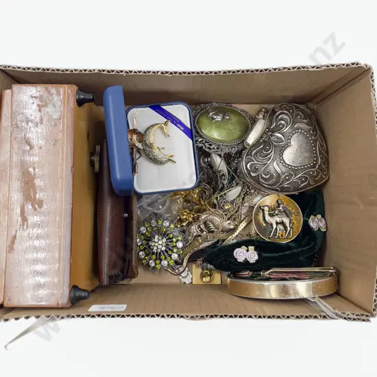 Small Box of Assorted Costume Jewellery etc