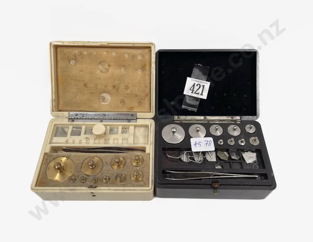 Two Cased Vintage Micro Weight Sets Image 1++