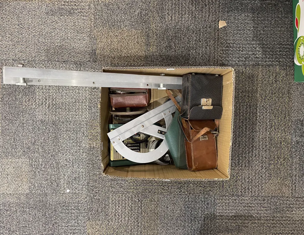 Box Quantity of Assorted Vintage Measuring Instruments etc Image 1++