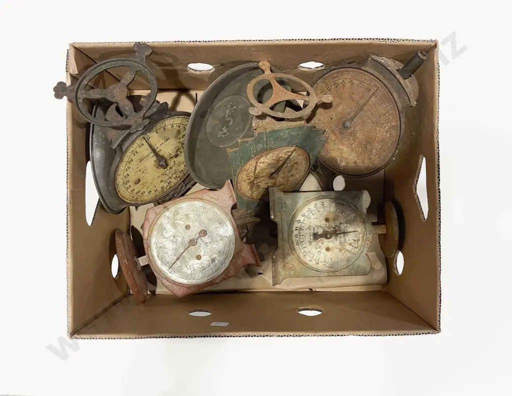 Box of Assorted Vintage Scales Image 1++