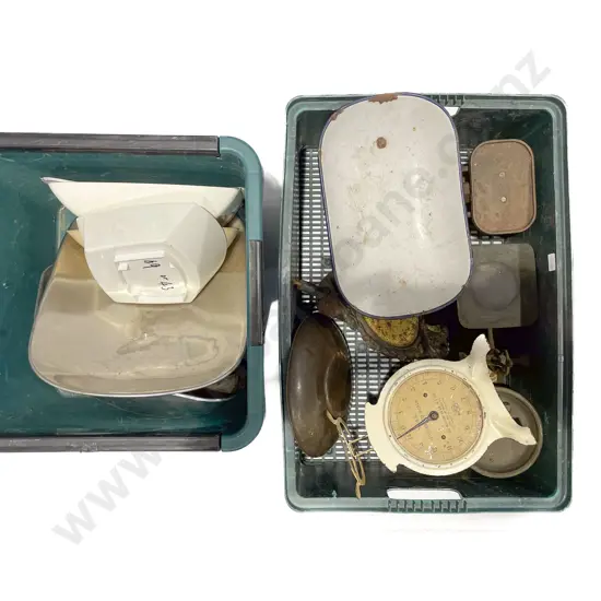 Two Boxes of Assorted Vintage Scales etc