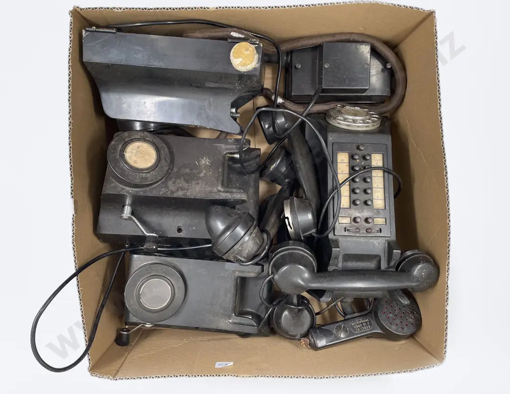 Box of Assorted Vintage Telephones Image 1++
