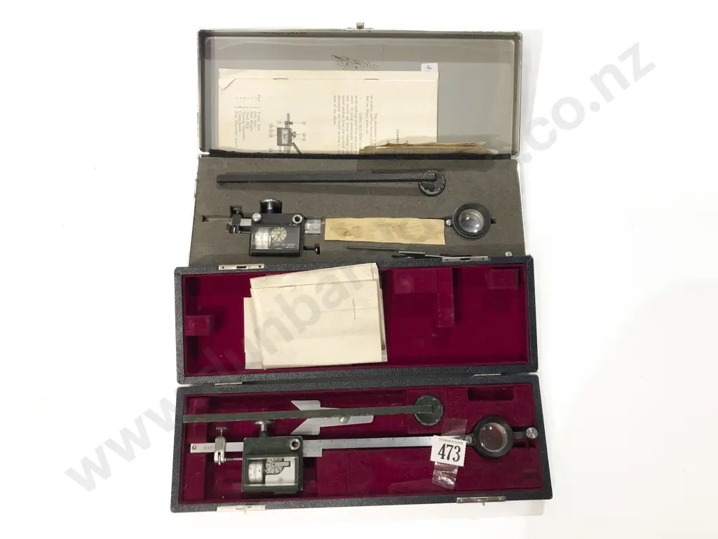 Two Vintage Polar Planimeters in Cases Image 1++