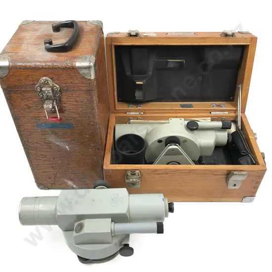 Two Vintage Cased Theodolites