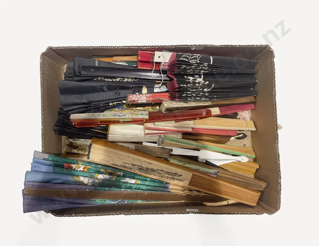 Box of Assorted Decorative Fans etc Image 1++