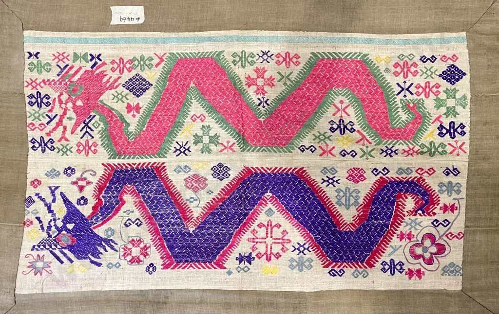 Four Assorted Embroidered Fabric Panels Image 1++