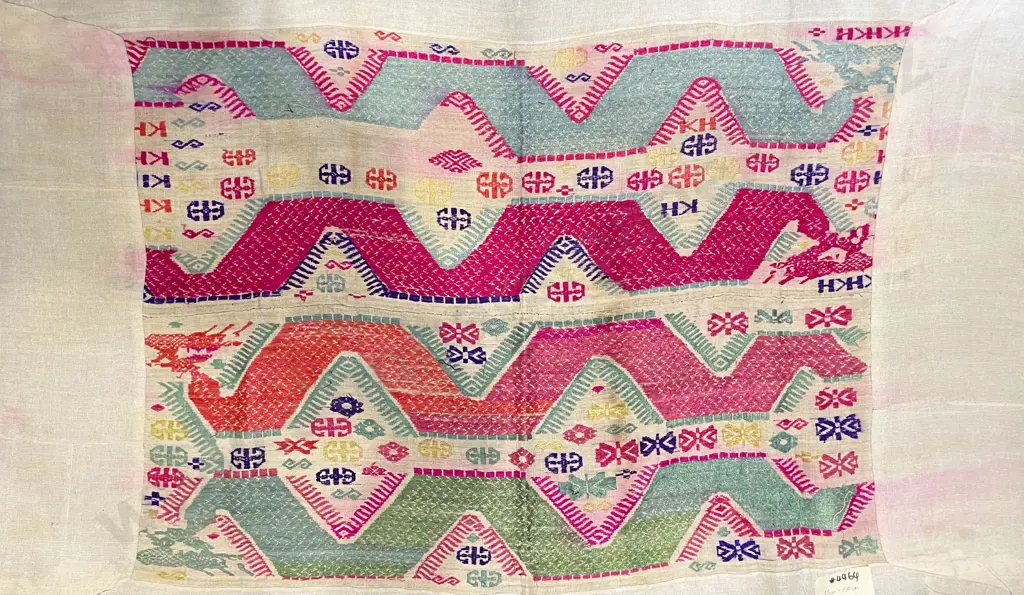 Four Assorted Embroidered Fabric Panels Image 1++