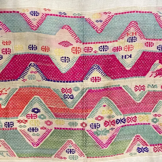 Four Assorted Embroidered Fabric Panels