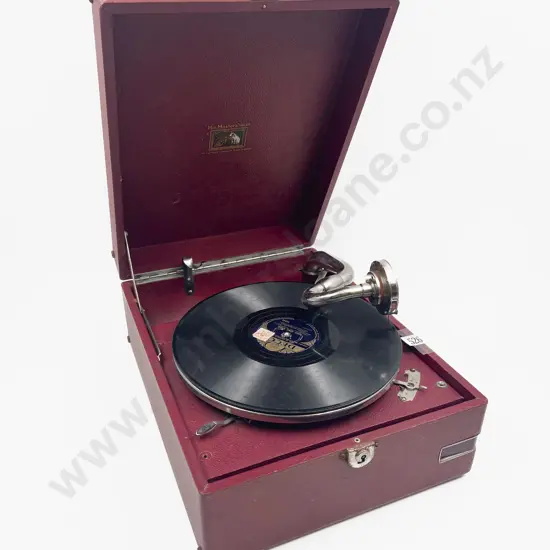 His Masters Voice Table Top Gramophone in Case