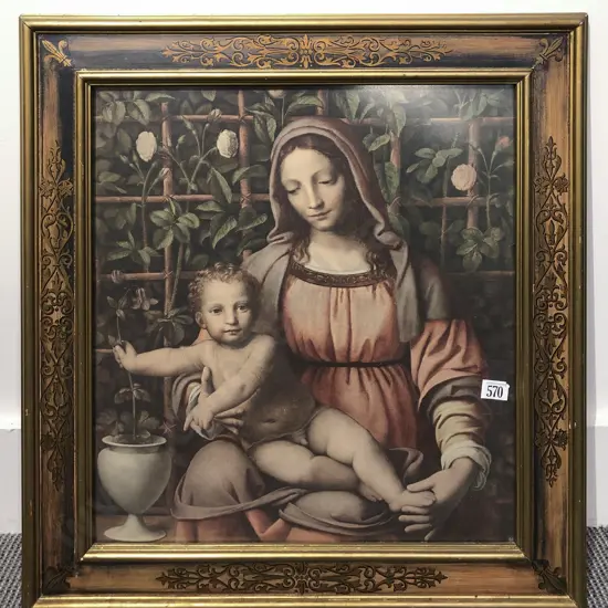 The Madonna of the Rose-Bower Print In Ornate Frame (After The Antique)