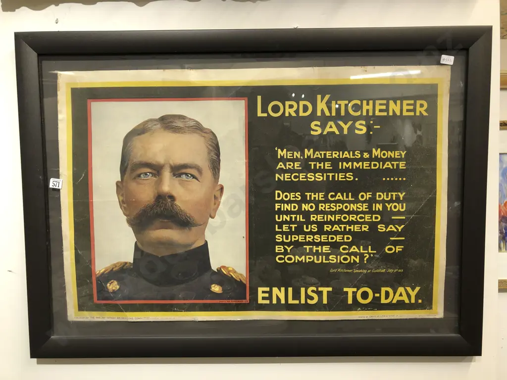 Vintage Parliamentary Recruiting Committee Framed Poster Image 1++