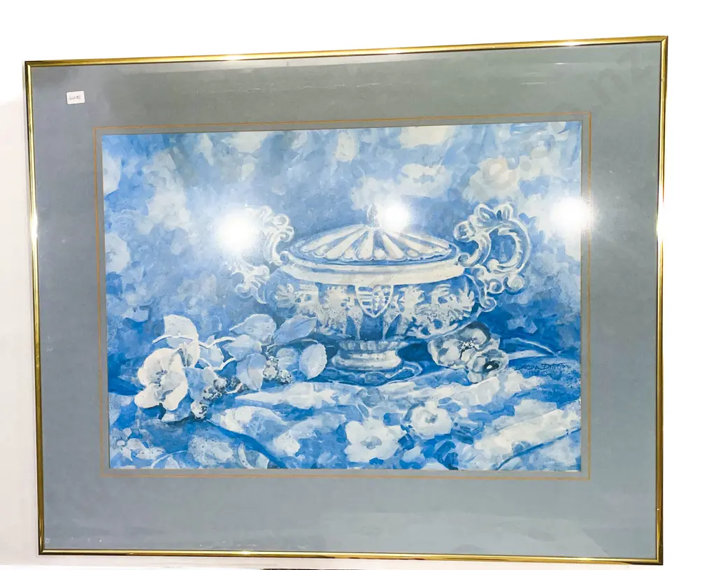 Two Brass Framed Decorative Prints Image 1++