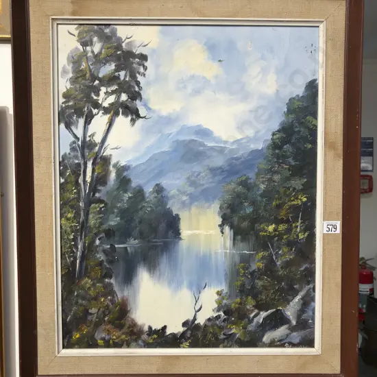 A. Pellow "Wanganui River" - Oil on Board