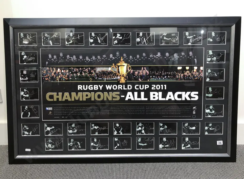 Rugby World Cup 2011 All Blacks Ltd Ed Framed Signed Display Image 1++