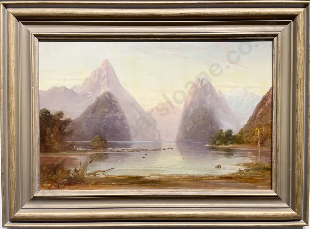 J Douglas Perrett - Milford Sound - Oil on Board Image 1++