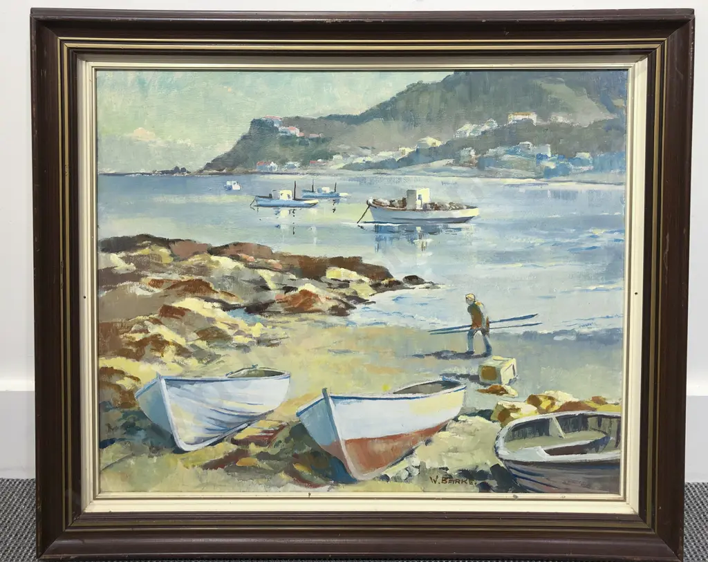 W. Barke - Island Bay - Oil on Board Image 1++