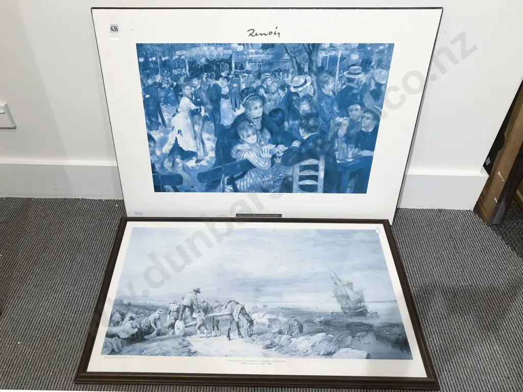 Framed Embroidery and Three Prints Image 1++