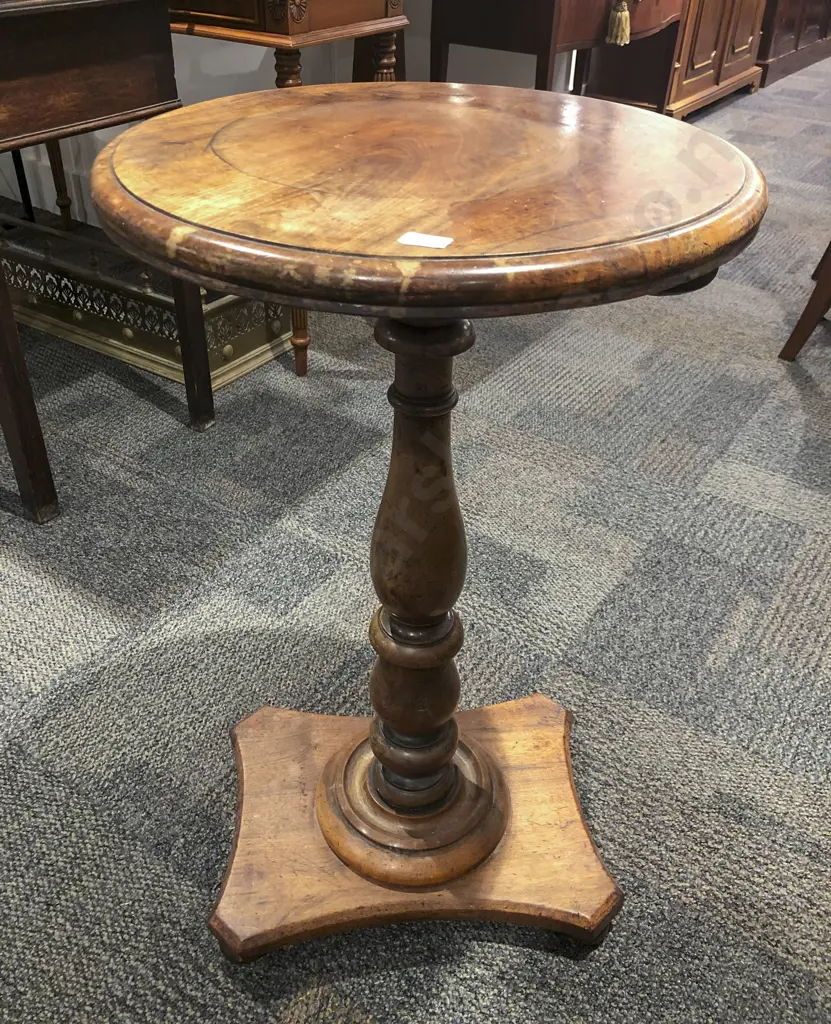 Circular Walnut Wine Table Image 1++