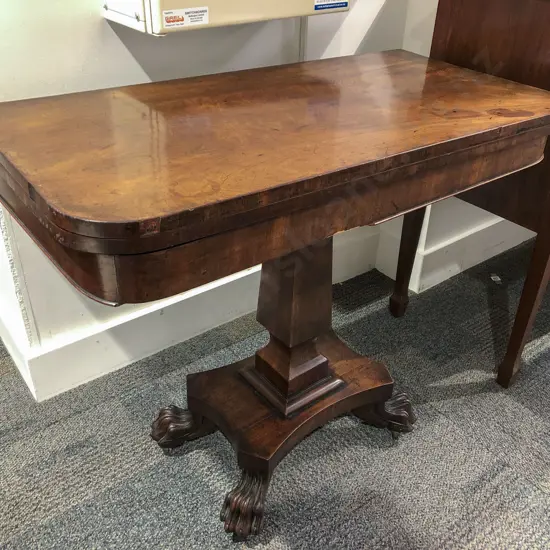 Wm IV Mahogany Foldover Tea Table c1835