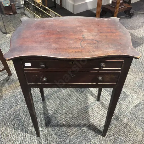 George III Mahogany Single Drawer Work Table With Hinged Lid