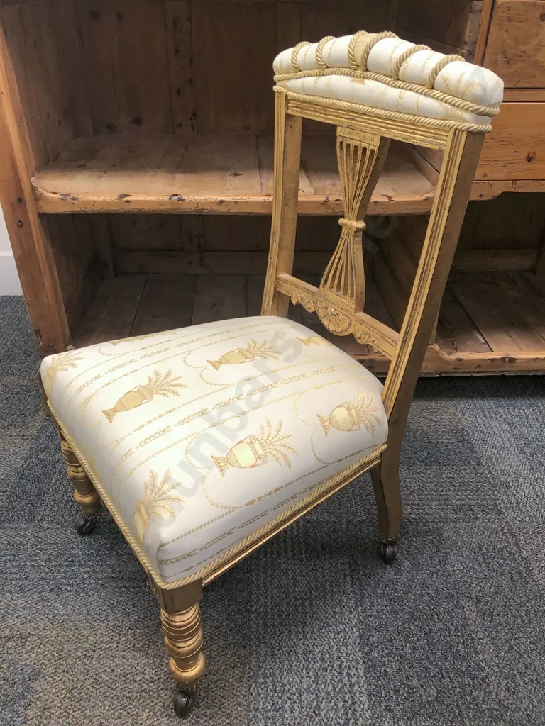 French Style Gilt Painted Bedroom Chair Image 1++