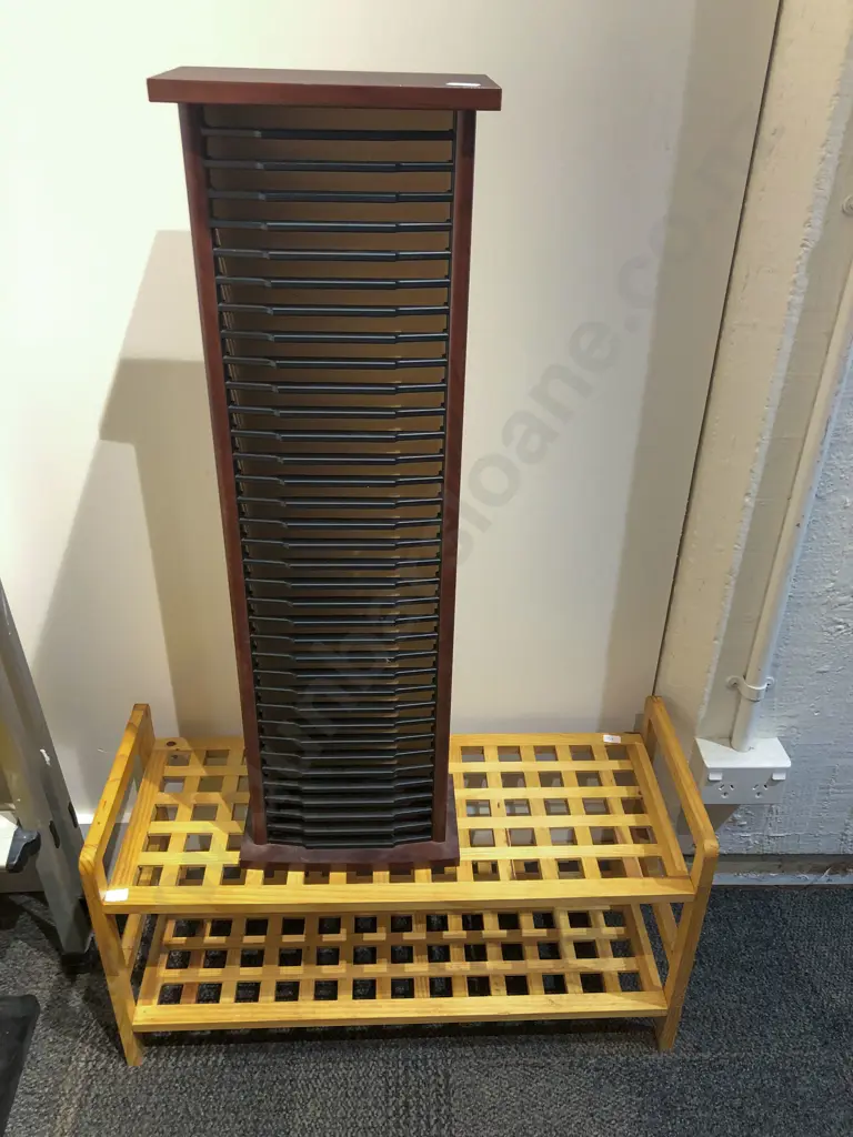Two Tier Shoe Rack together with CD Rack Image 1++