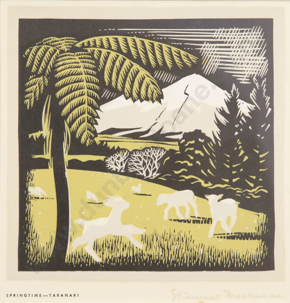 Stewart MacLennan (1903 - 1973) - Springtime - Taranaki Image 1++