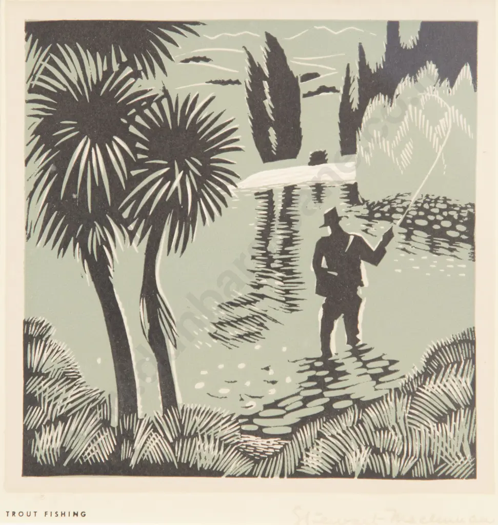 Stewart MacLennan (1903 - 1973) - Trout Fishing Image 1++