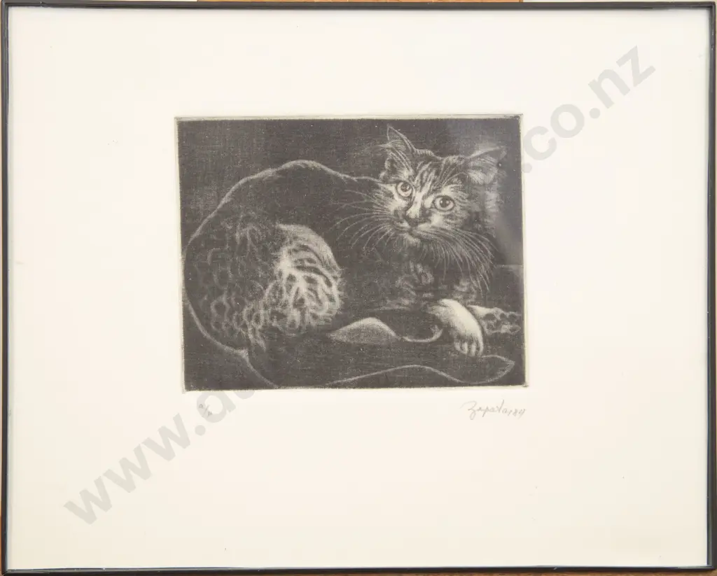 Unknown Artist - Cat Etching Image 1++