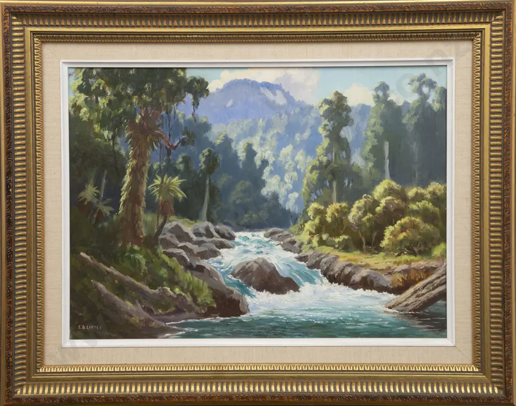 E B Lattey (1899 - 1986) - "Pungapunga Gorge" Image 1++