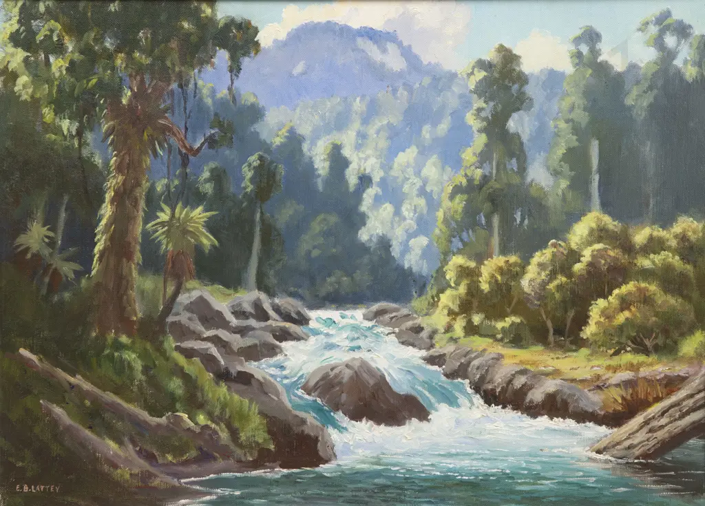 E B Lattey (1899 - 1986) - "Pungapunga Gorge" Image 1++