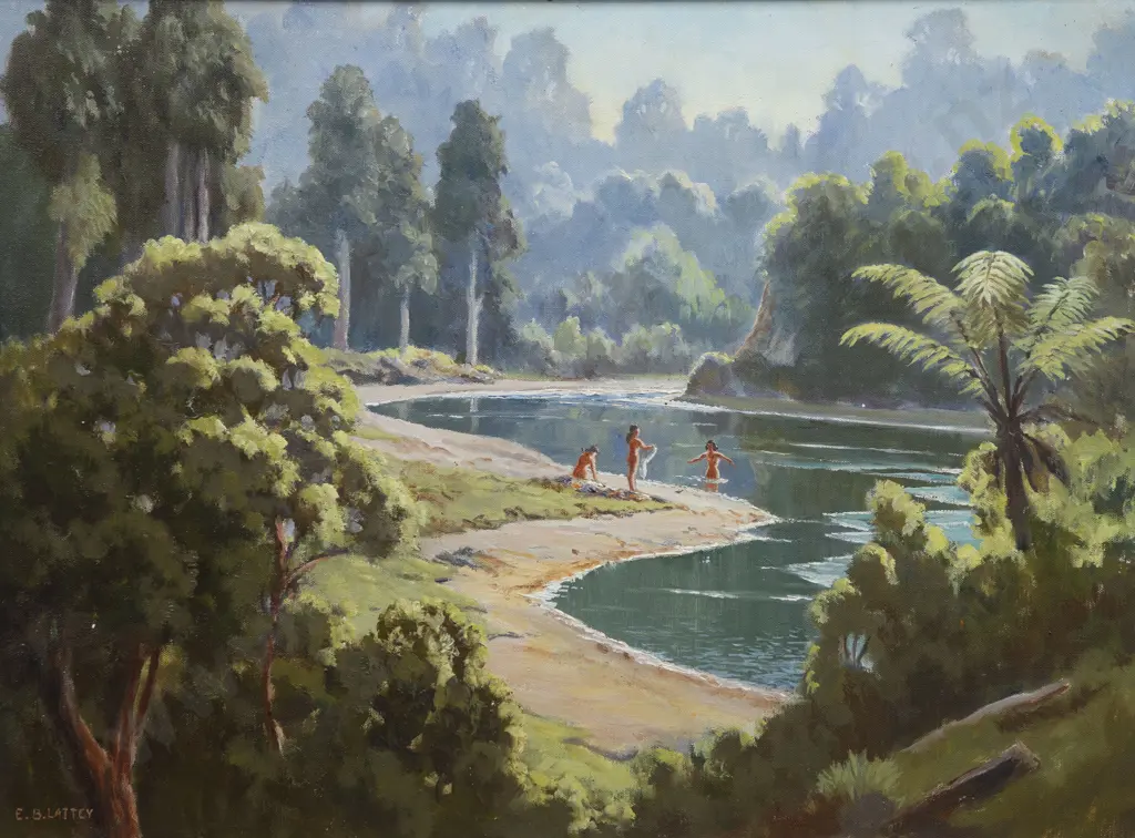 E B Lattey (1899 - 1986) - "Waimana River" Image 1++