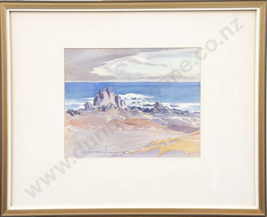 Reginald J Waghorn (1898 - 1987) - Rocky Coast Wellington Image 1++