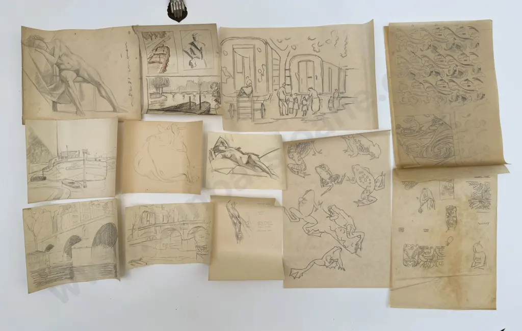 John Weeks (1888 - 1965) - 57 Assorted Sketchbook Studies Image 1++