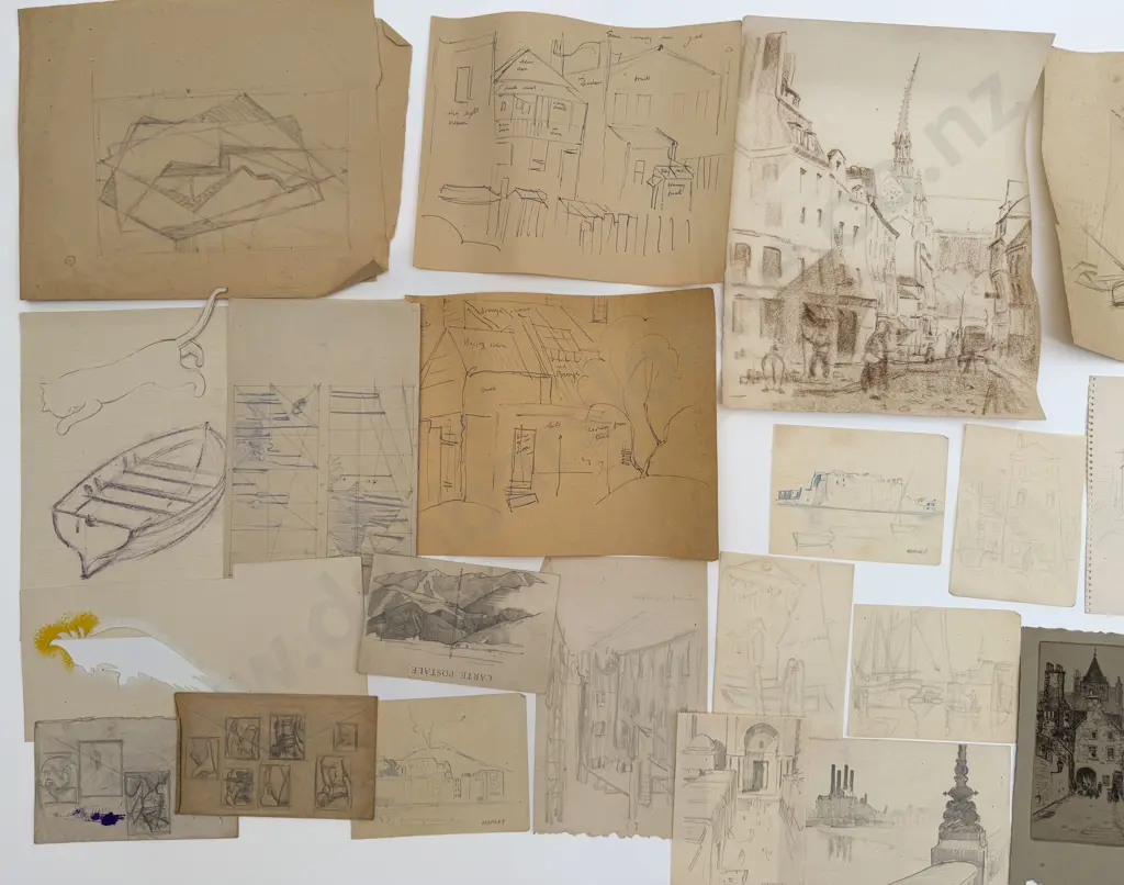 John Weeks (1888 - 1965) - 17 Assorted Sketchbook Studies Image 1++
