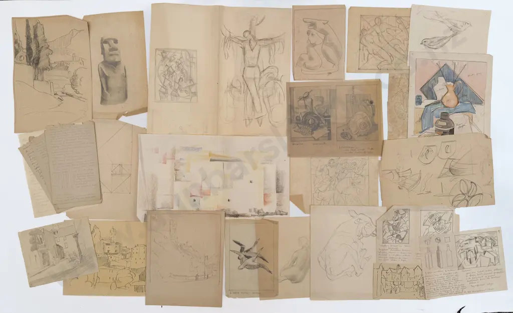 John Weeks (1888 - 1965) - 50 Assorted Sketchbook Studies & Notes Image 1++