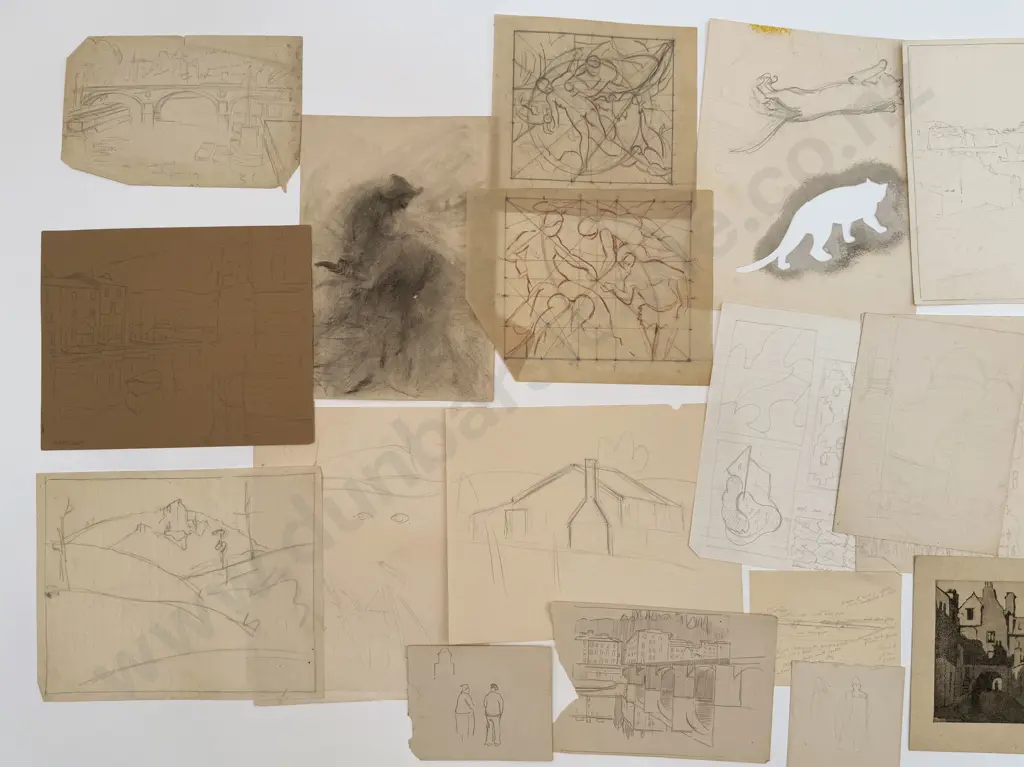 John Weeks (1888 - 1965) - 50 Assorted Sketchbook Studies & Notes Image 1++