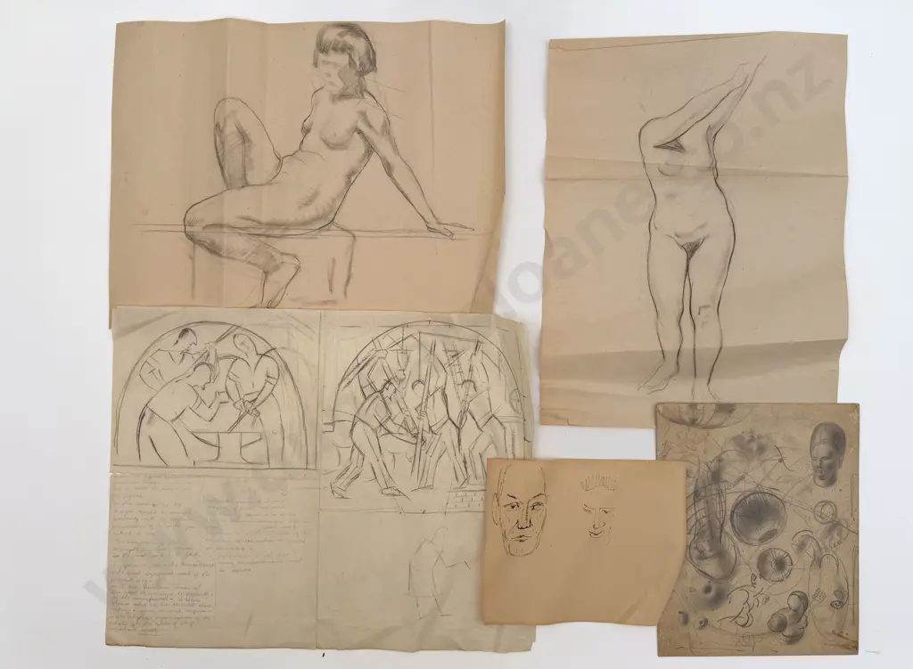 John Weeks (1888 - 1965) - 33 Assorted Sketchbook Studies Image 1++