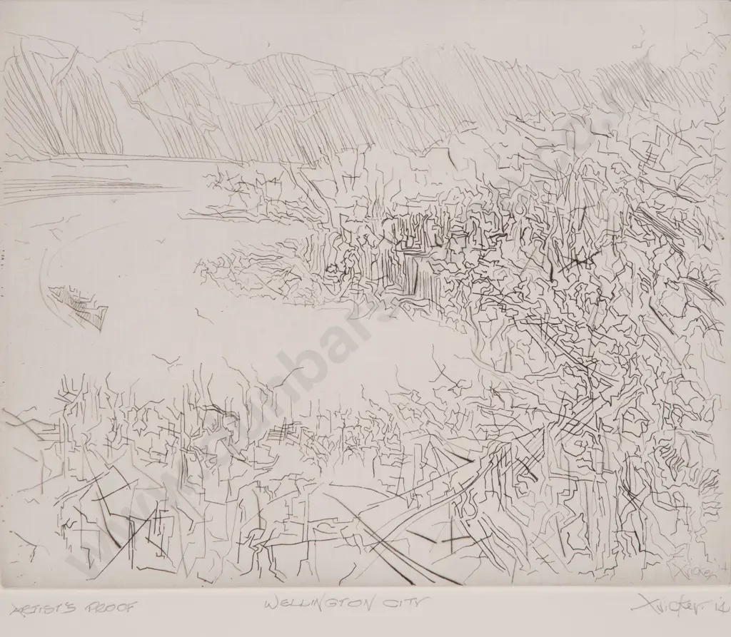 Gary Tricker (1938 - 2021) - Wellington City (unframed) Image 1++