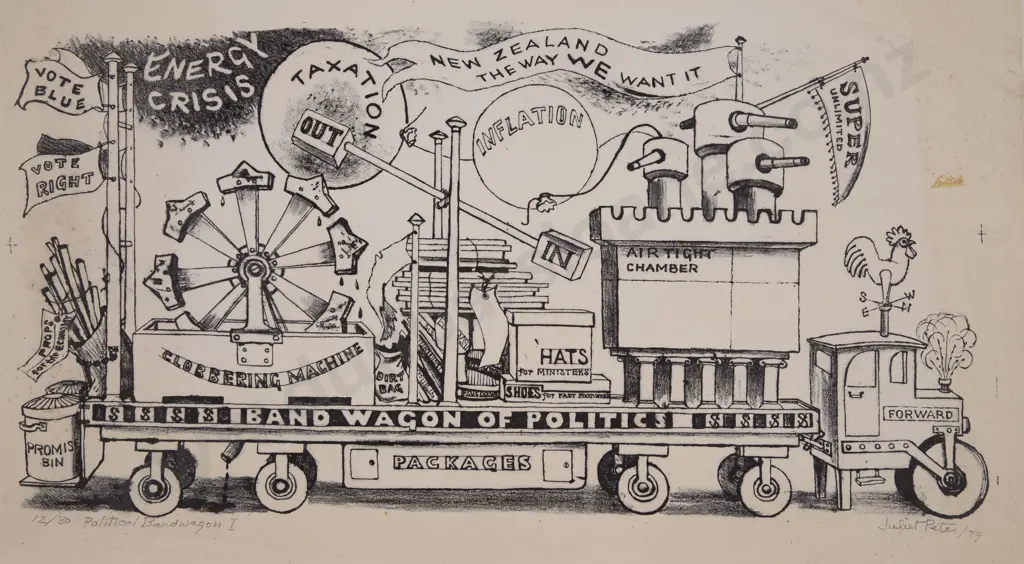 Juliet Peter (1915 - 2009) - Political Bandwagon I Image 1++
