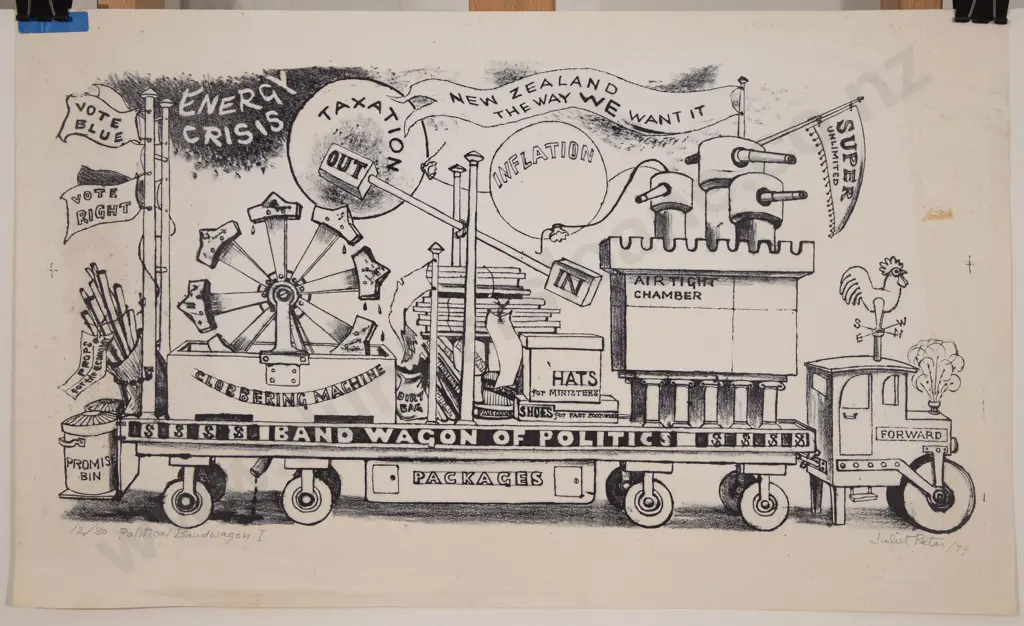 Juliet Peter (1915 - 2009) - Political Bandwagon I Image 1++