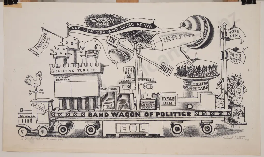 Juliet Peter (1915 - 2009) - Political Bandwagon II Image 1++