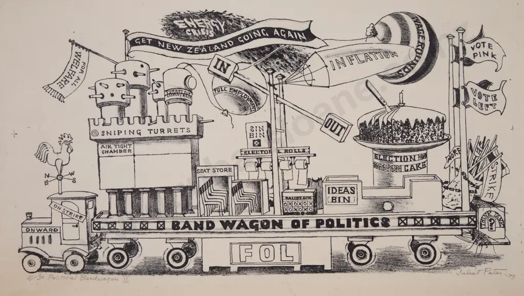 Juliet Peter (1915 - 2009) - Political Bandwagon II Image 1++