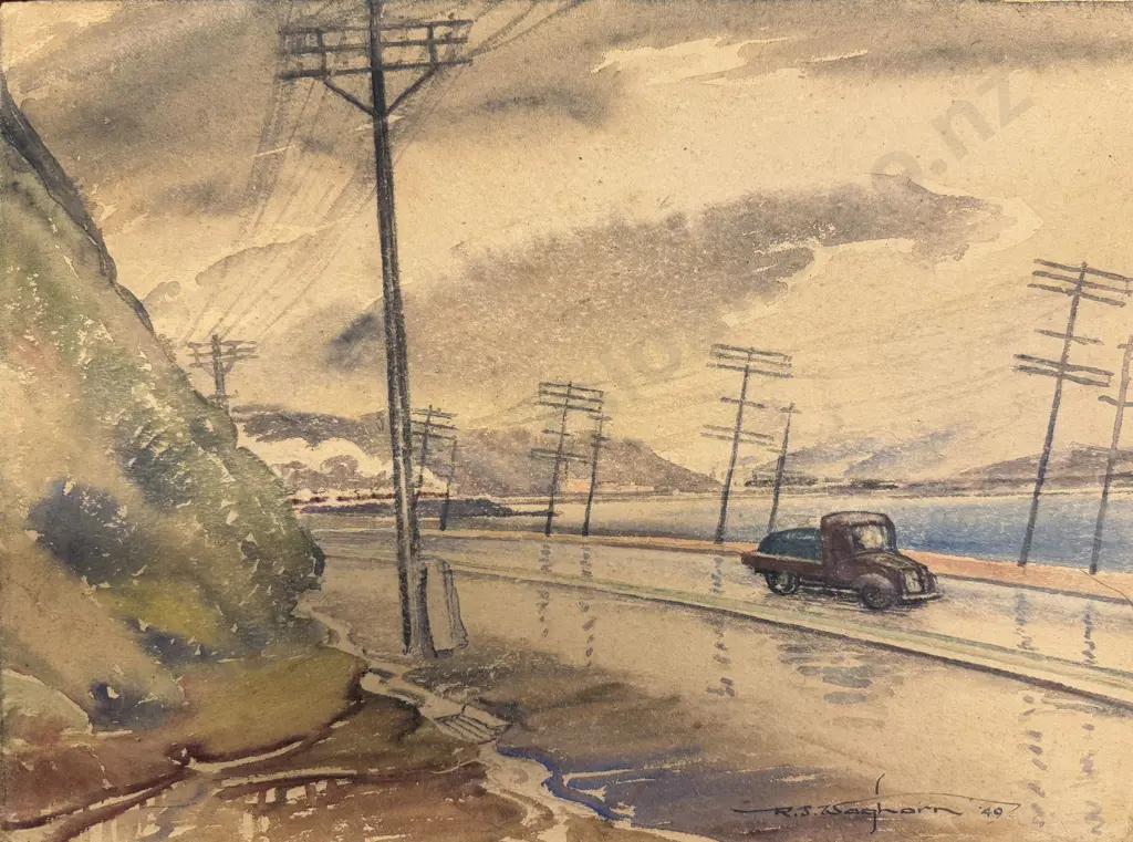 Reginald Waghorn (1898 - 1987) - Waterfront (unframed) Image 1++