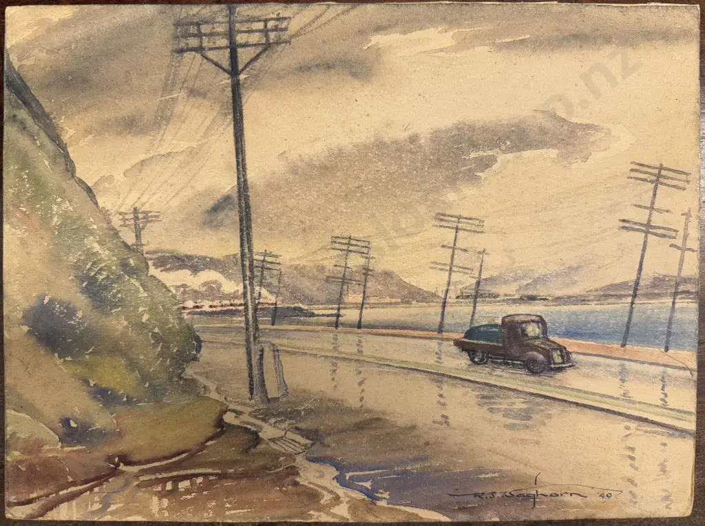 Reginald Waghorn (1898 - 1987) - Waterfront (unframed) Image 1++