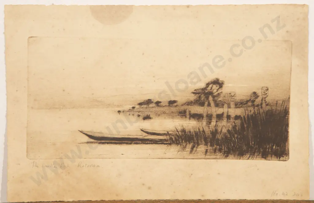 Trevor Lloyd (1863 - 1937) - The Sunken Pah Rotorua Image 1++